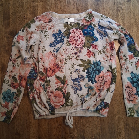 EUC Anthropologie Angels of the North floral sweater Wool Cashmere Embroidered S - Picture 3 of 8